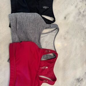 Set of Three Senita Sports Bras - Black, Gray, Magenta